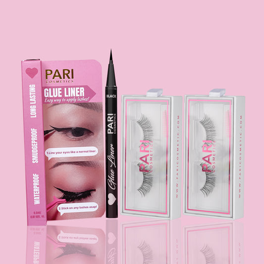 Easy Set Natural Lashes & Glue Liner - All-in-one Set